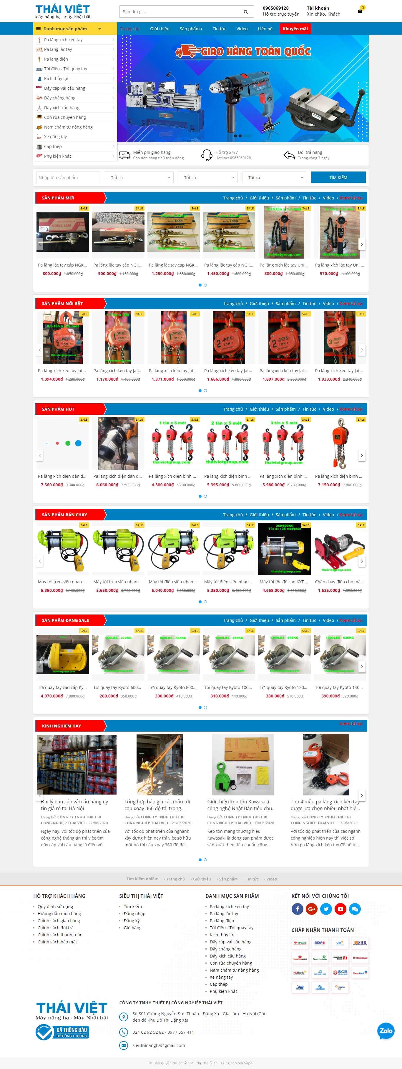 Thiết kế Website web máy móc - thaivietgroupcom