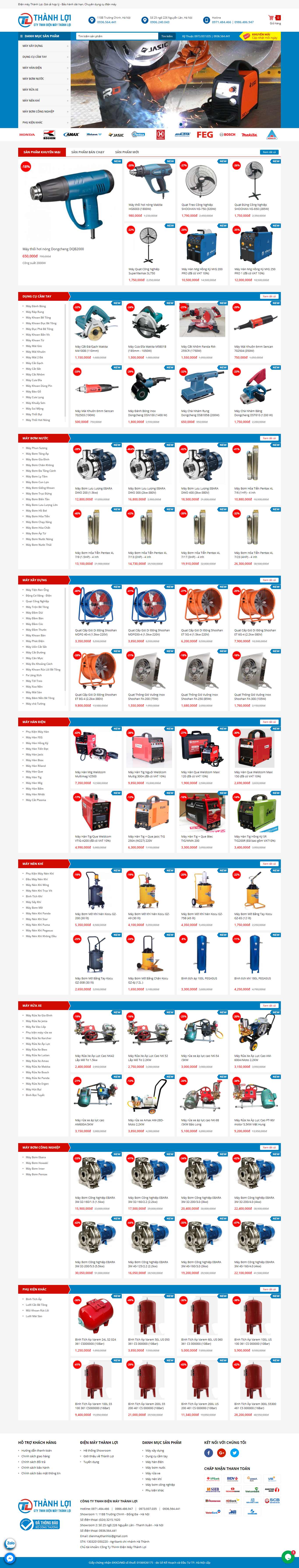 Thiết kế Website web máy móc - dienmaythanhloivn