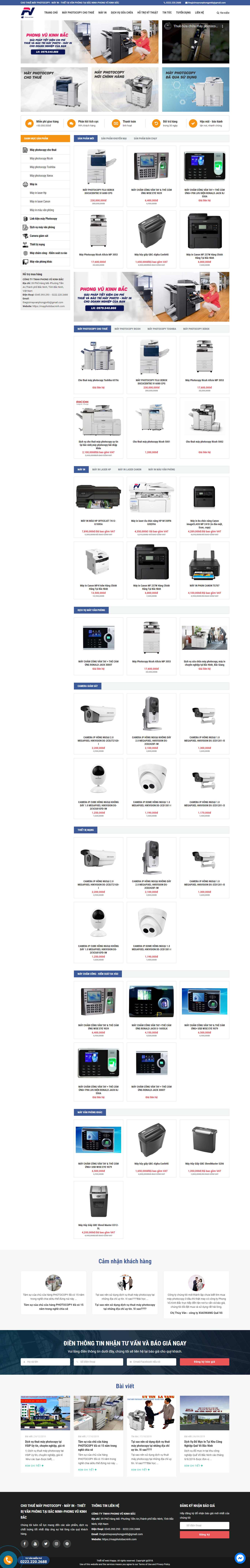 Thiết kế Website web máy photocopy - mayphotobacninhcom