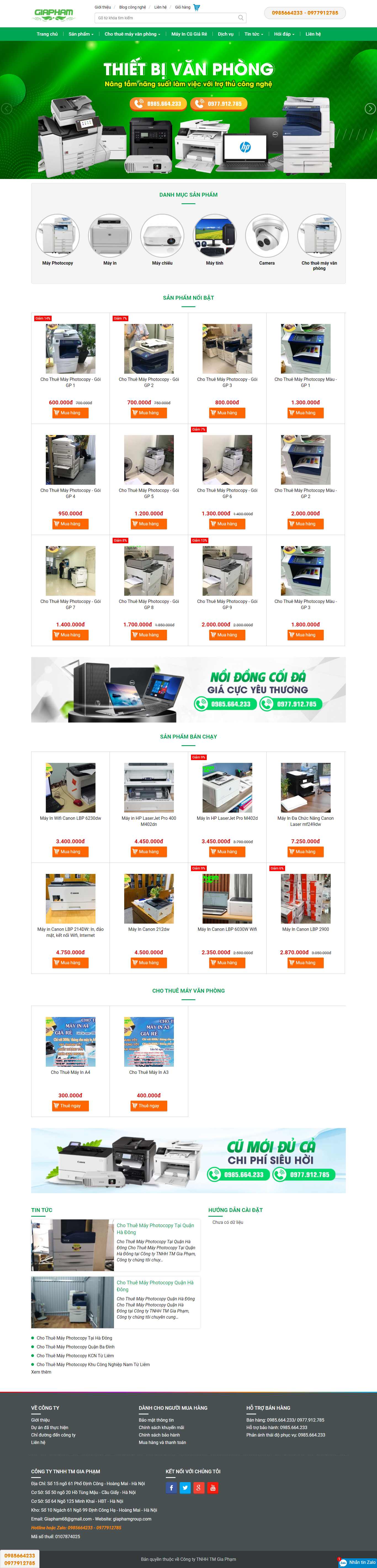 Thiết kế Website web máy photocopy - giaphamgroupcom