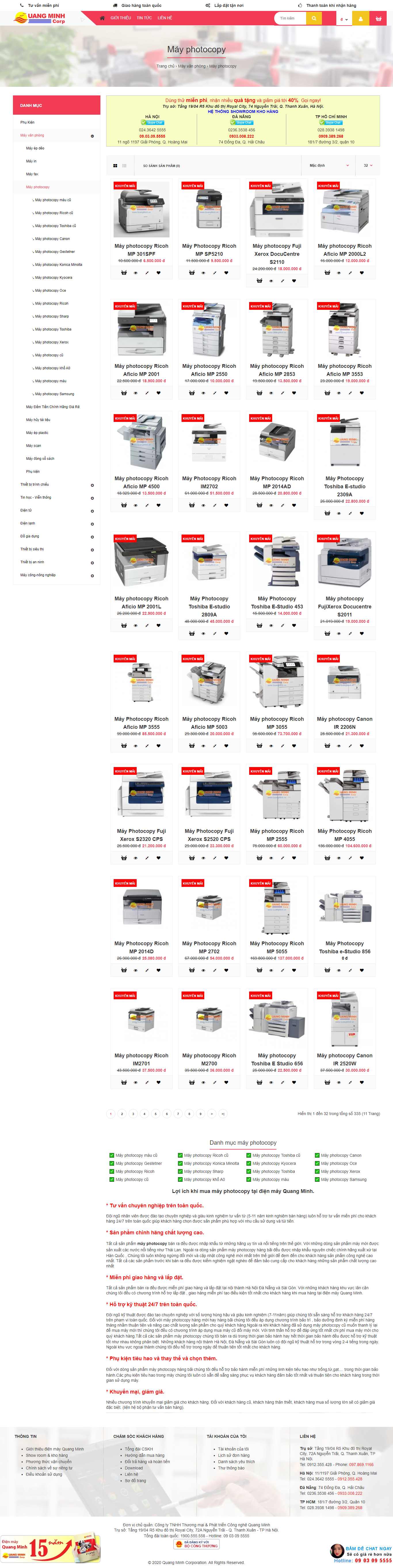 Thiết kế Website web máy photocopy - quangminhvn