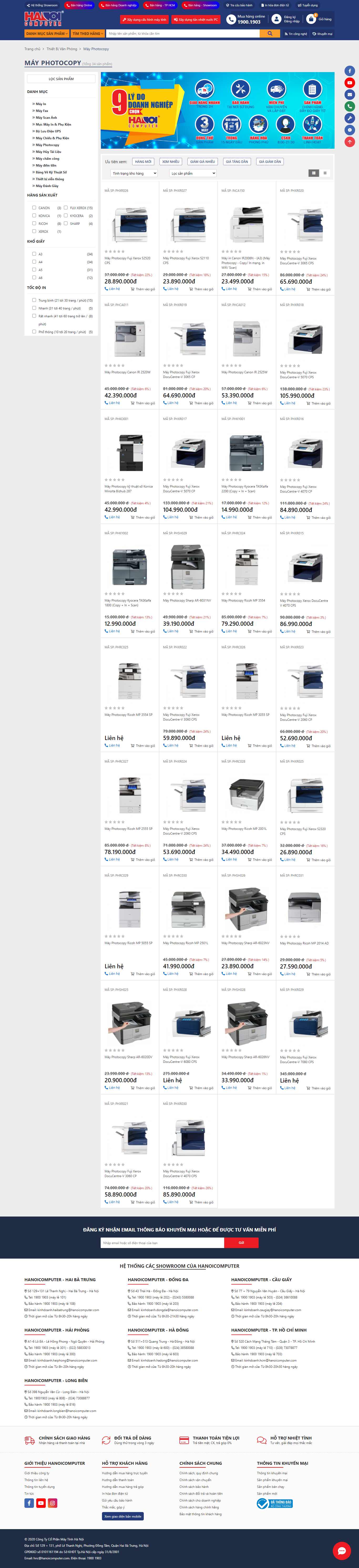 Thiết kế Website web máy photocopy - mediamartvn