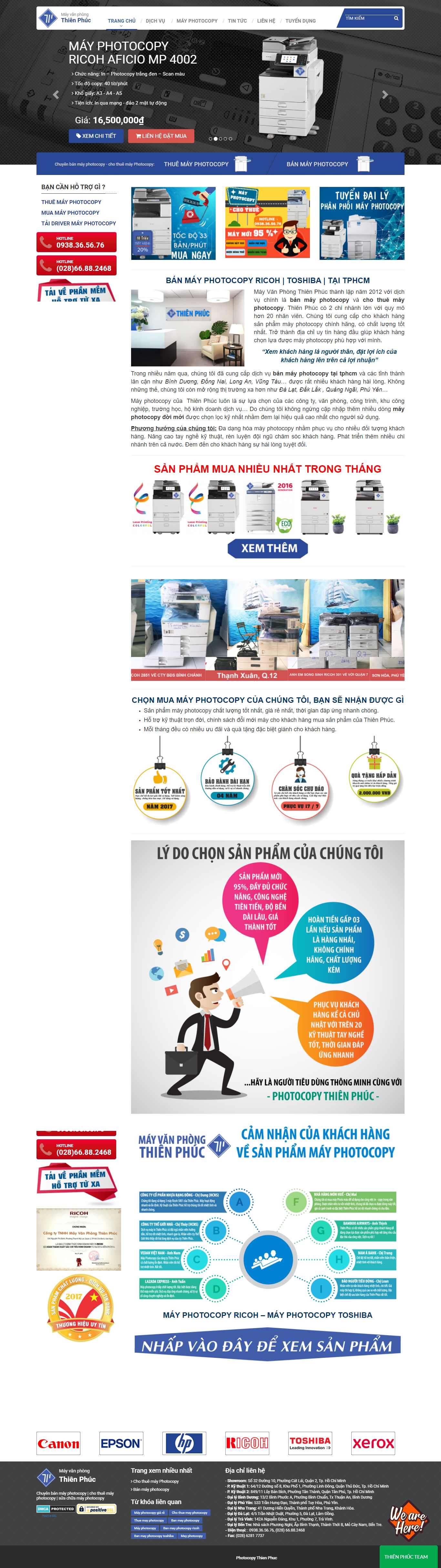 Thiết kế Website web máy photocopy - thienphucvn