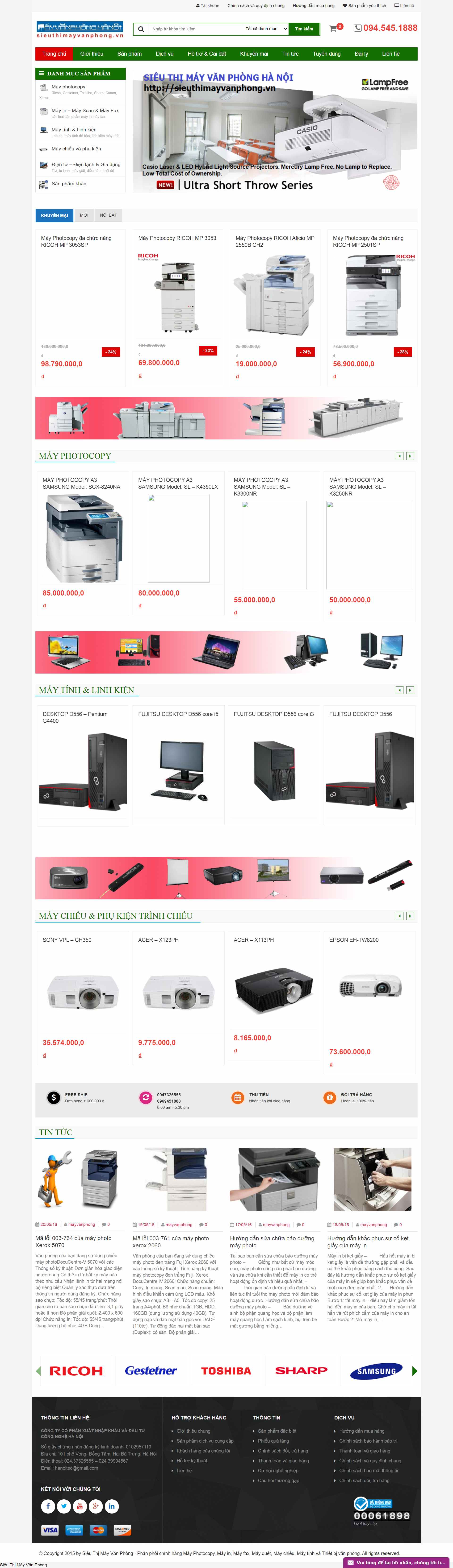 Thiết kế Website web máy văn phòng - sieuthimayvanphongvn