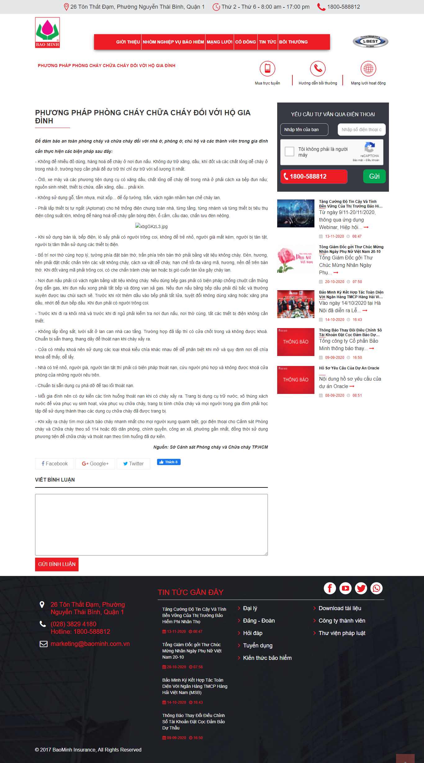 Thiết kế Website web phòng cháy - wwwbaominhcomvn