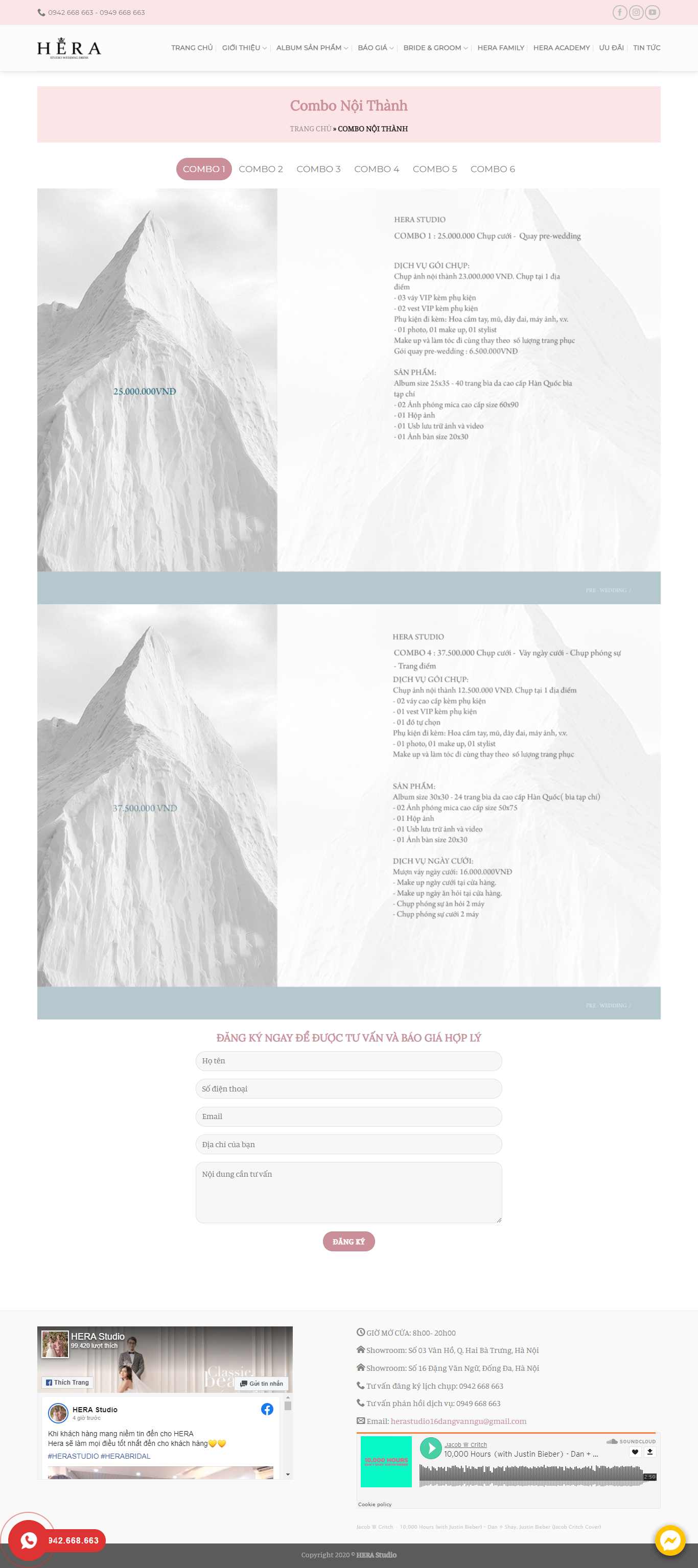 Thiết kế Website web studio chụp ảnh cưới - herastudiovn