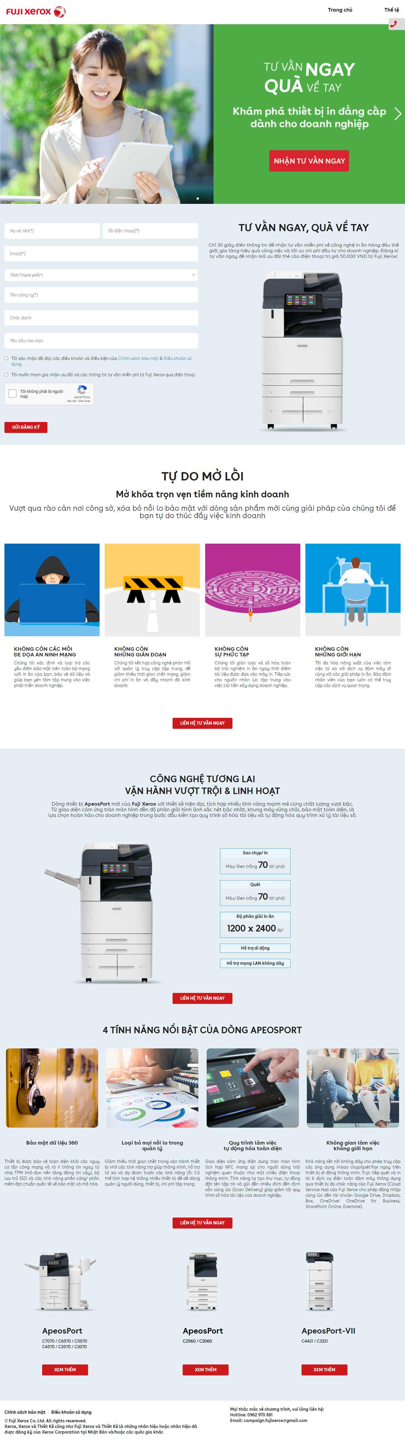 Thiết kế Website web máy văn phòng - campaignfujixeroxcomvn