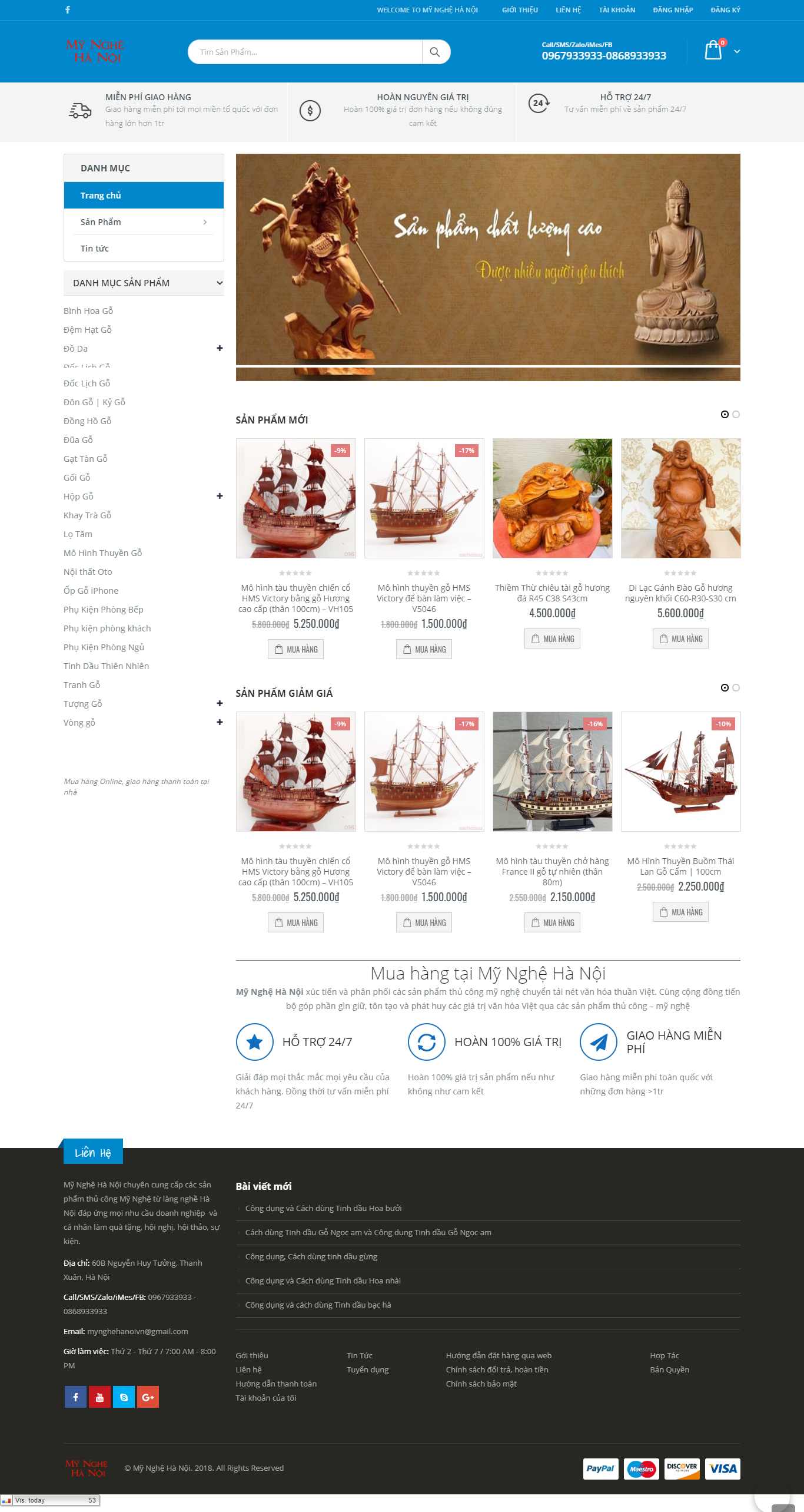 Thiết kế Website web mỹ nghệ - mynghehanoicom