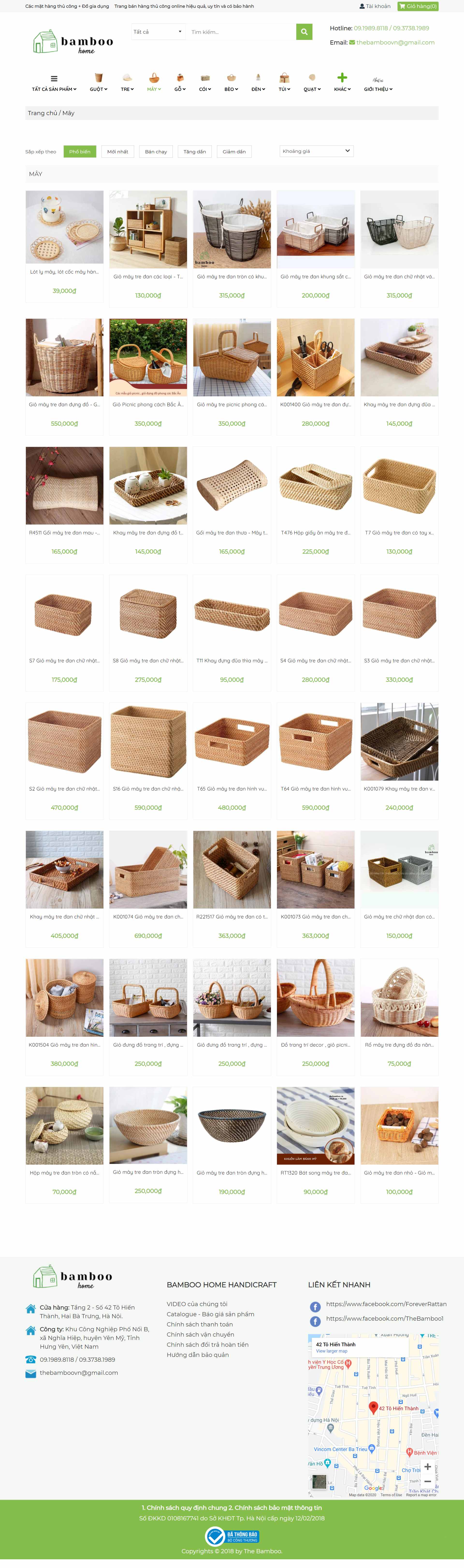 Thiết kế Website web mây tre đan - wwwthebamboovn