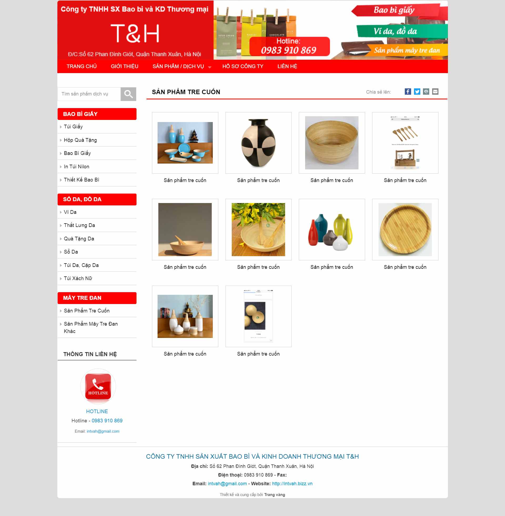 Thiết kế Website web mây tre đan - baobitvahcom