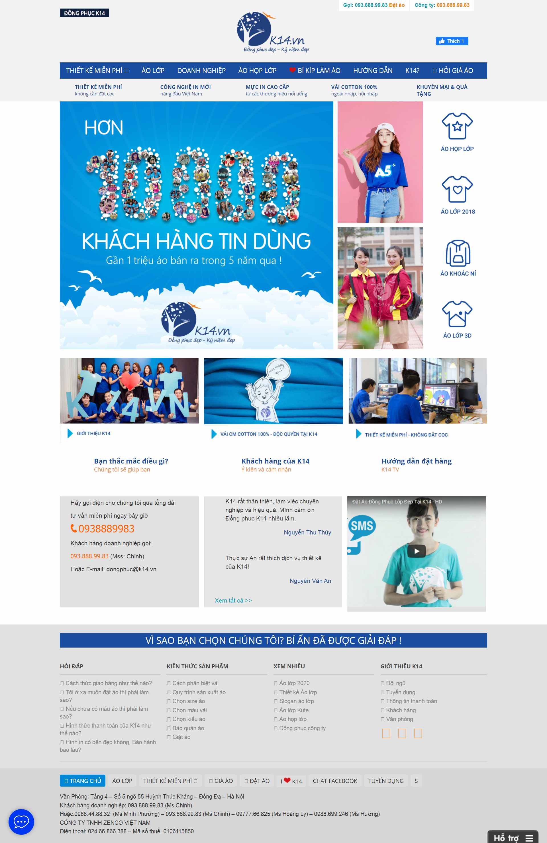 Thiết kế Website web may đồng phục - k14vn
