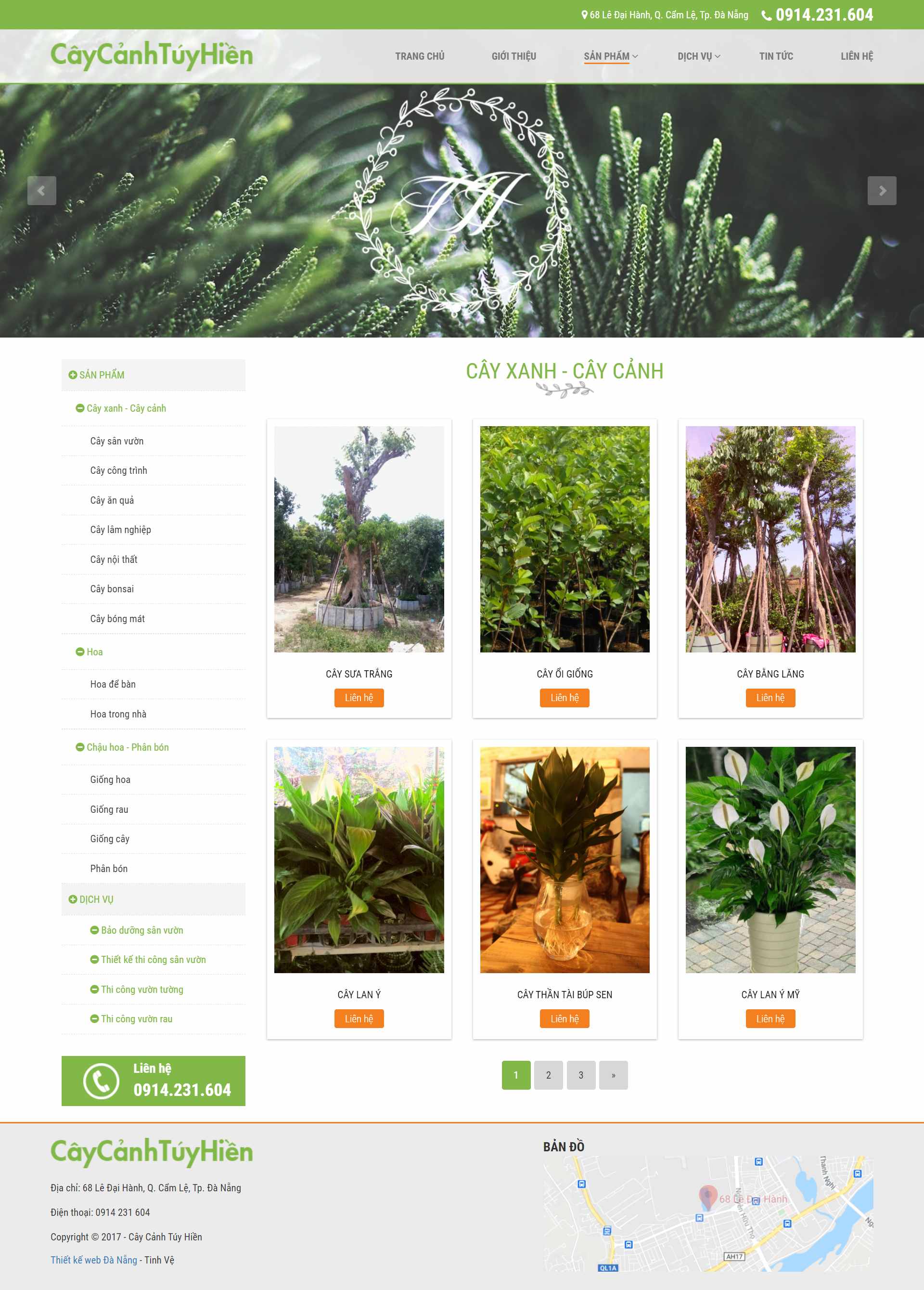 Thiết kế Website web mua bán cây cảnh - caycanhtuyhiencom