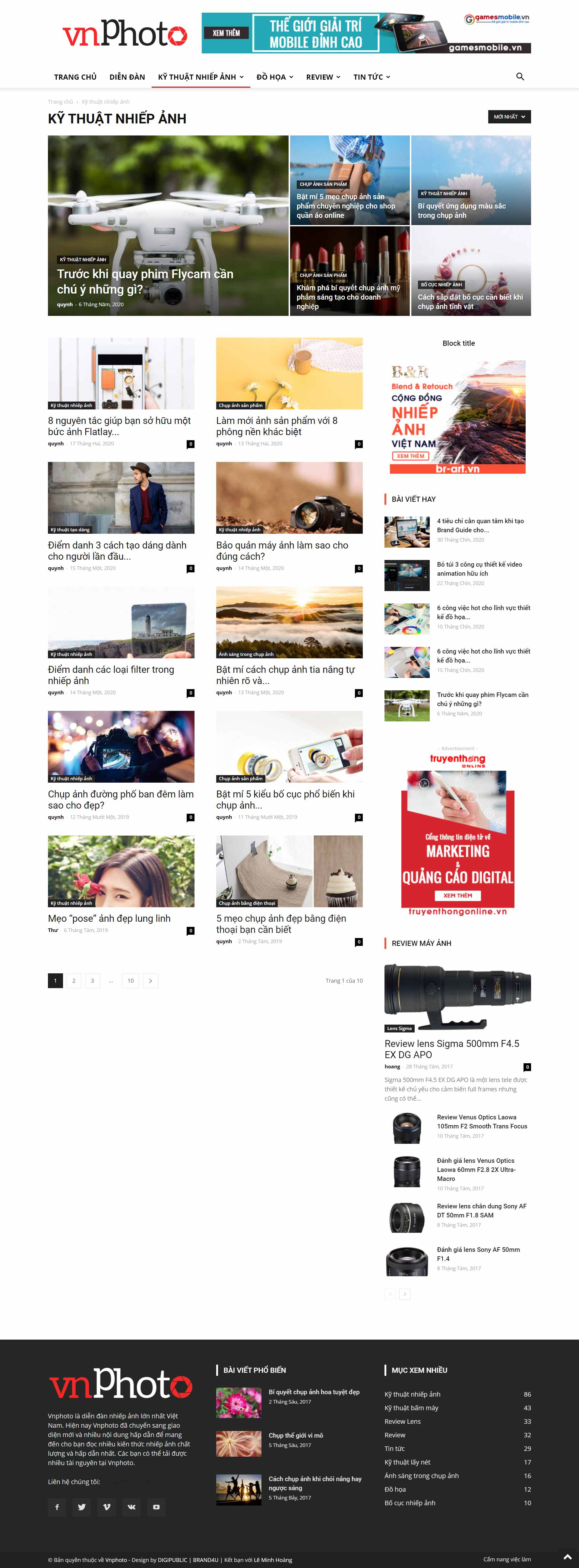 Thiết kế Website web nhiếp ảnh gia - vnphotovn