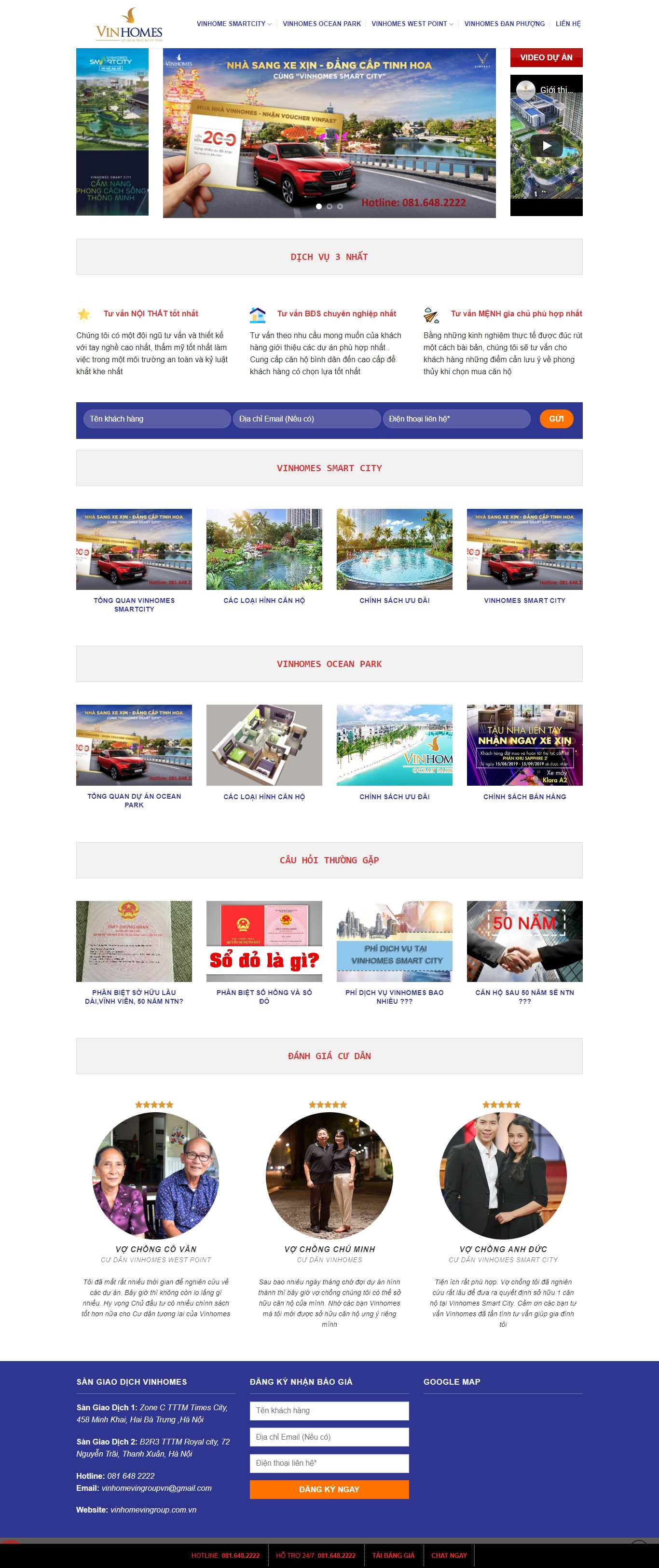 Thiết kế Website web mua bán căn hộ - vinhomevingroupcomvn