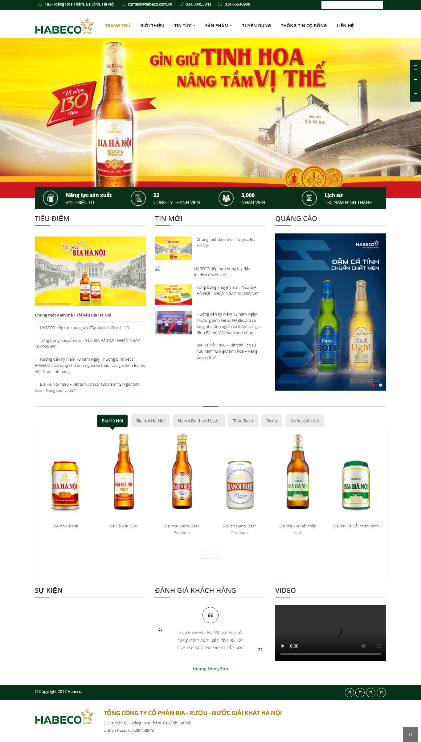 Thiết kế Website web nước giải khát - wwwhabecocomvn