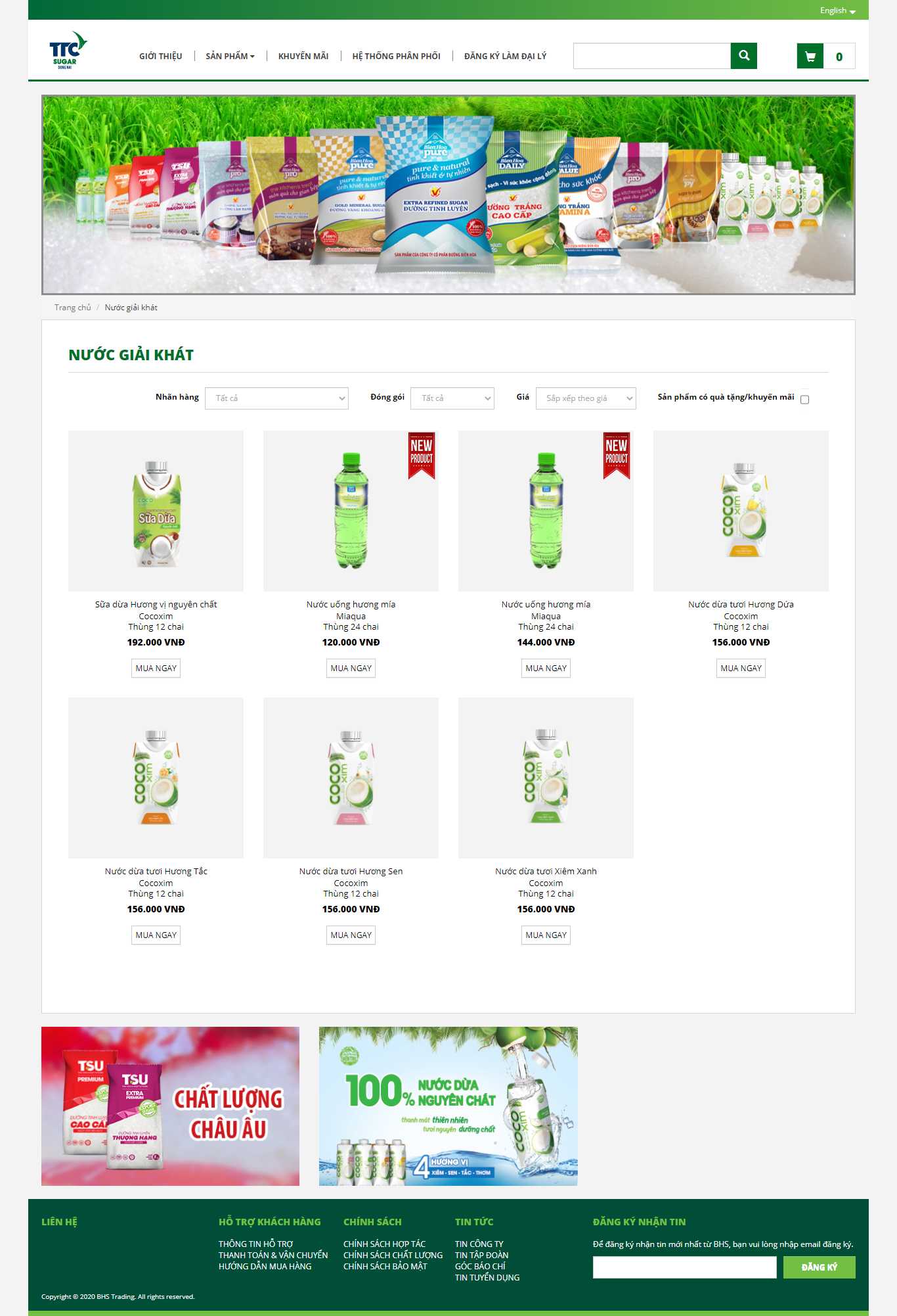 Thiết kế Website web nước giải khát - duongsachbienhoavn