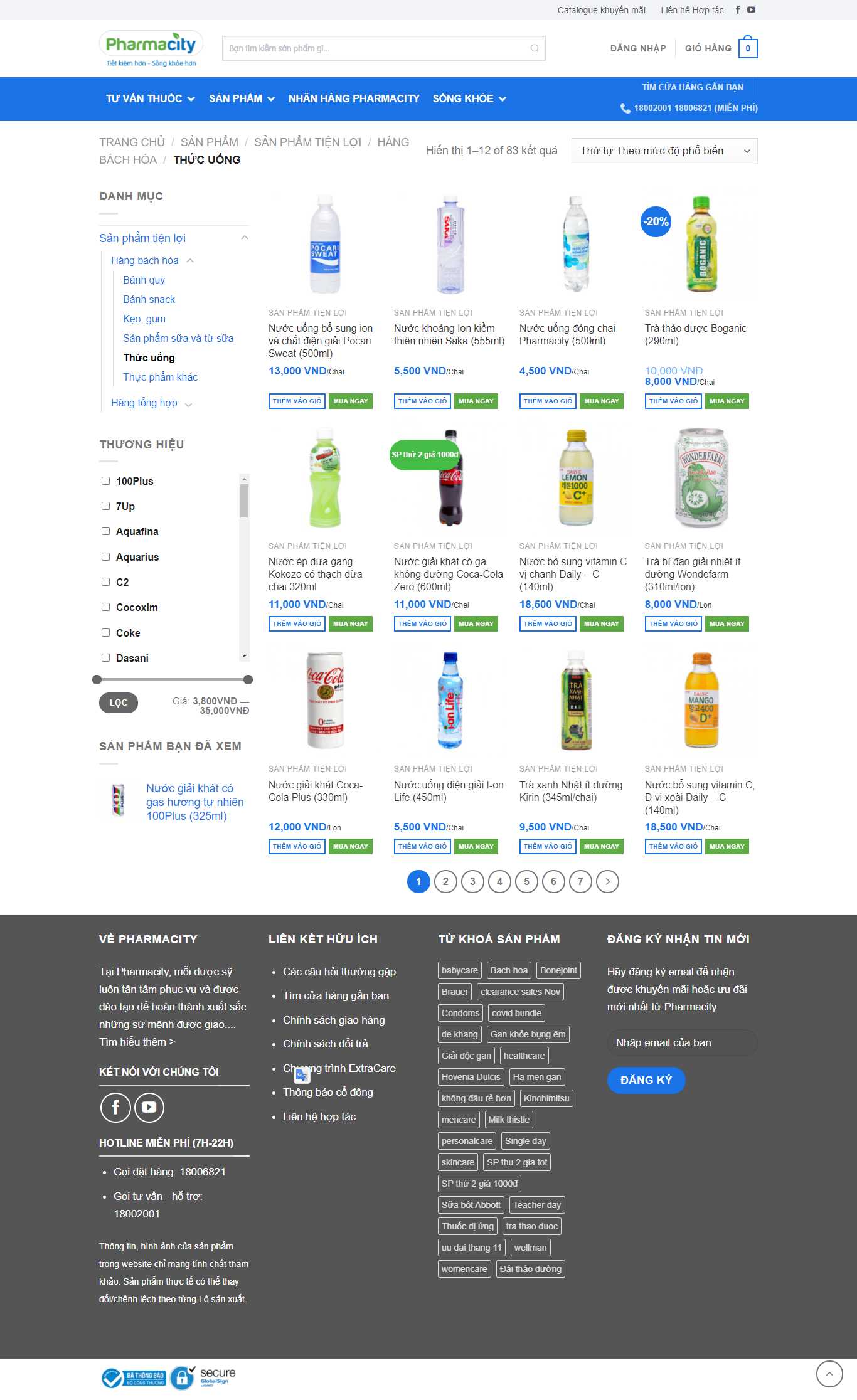 Thiết kế Website web nước giải khát - wwwpharmacityvn