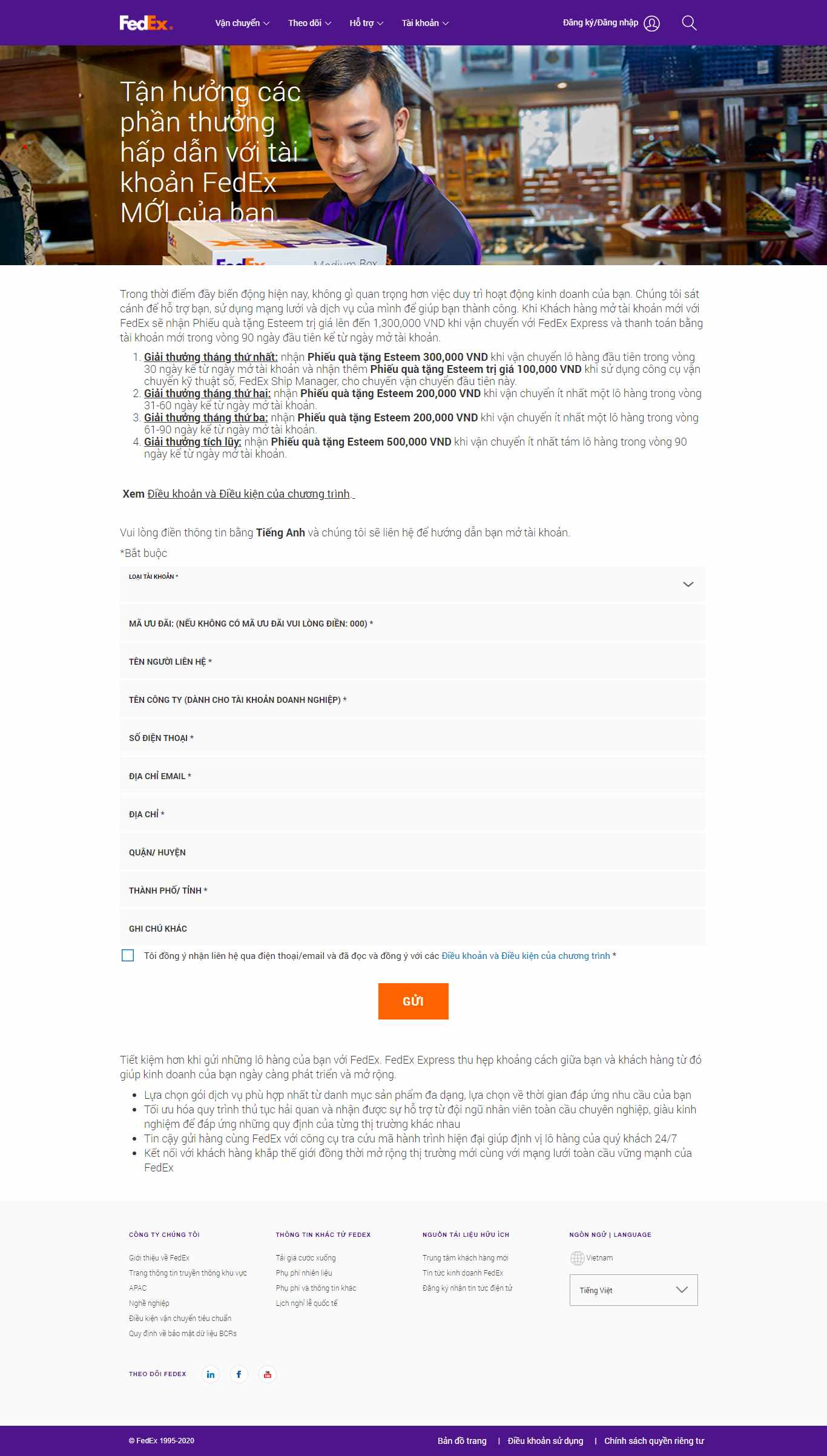 Thiết kế Website Web chuyển phát nhanh - wwwfedexcom