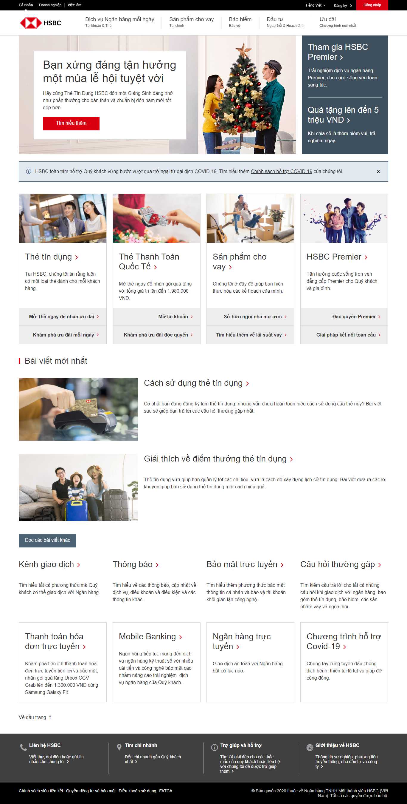 Thiết kế Website web ngân hàng - wwwhsbccomvn