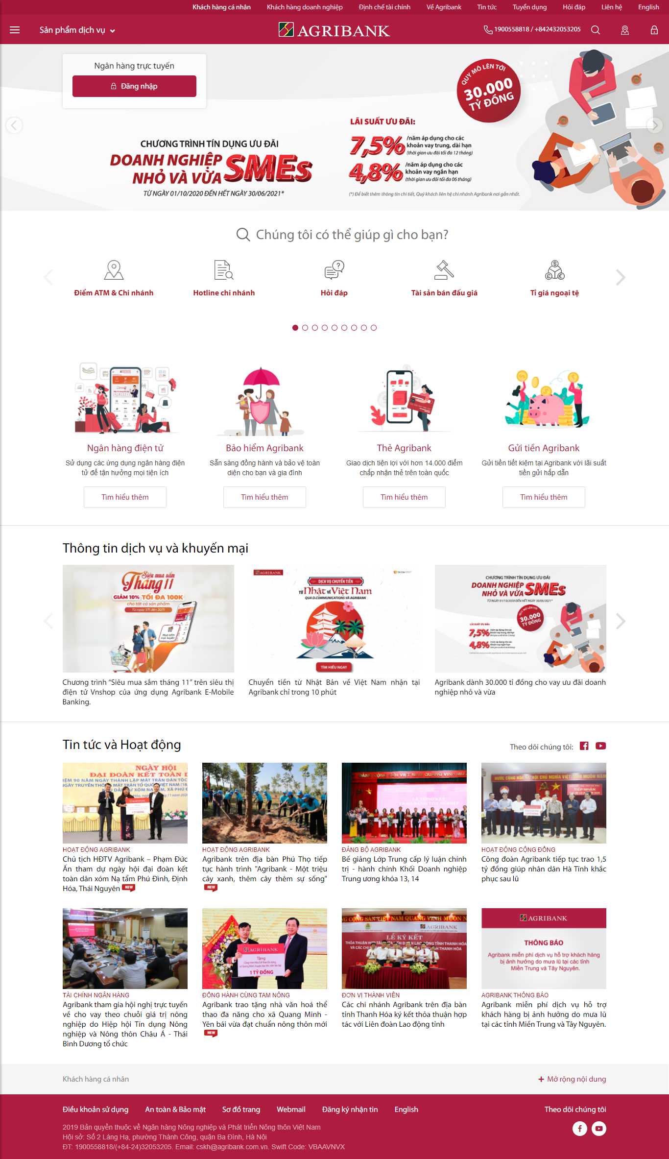Thiết kế Website web ngân hàng - wwwagribankcomvn