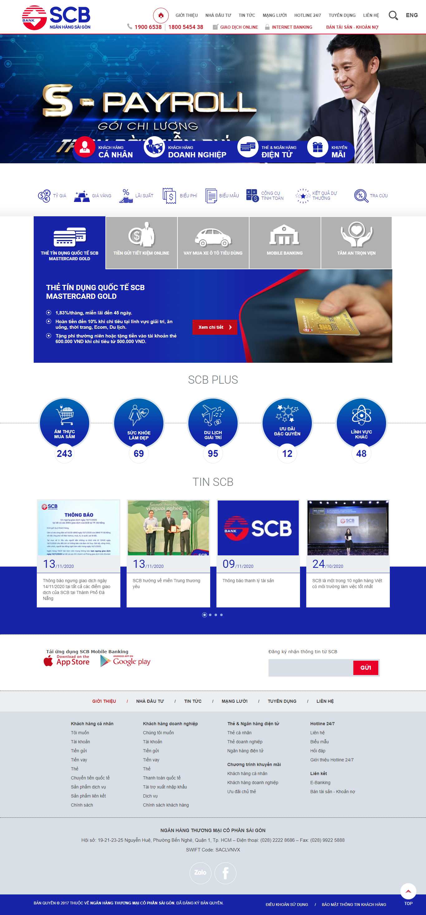 Thiết kế Website web ngân hàng - wwwscbcomvn