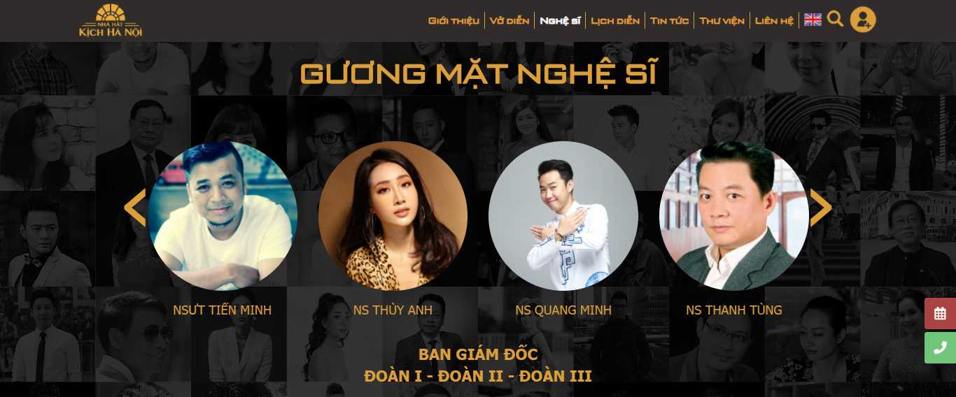 Thiết kế Website web nghệ sỹ - kichhanoivn