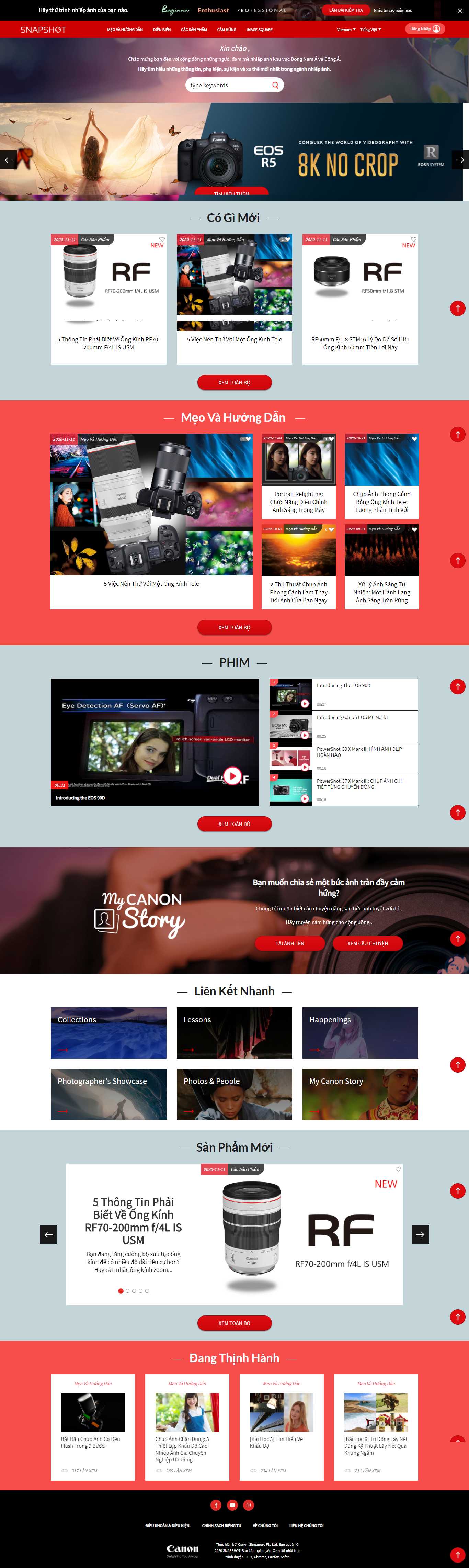 Thiết kế Website web nghệ thuật - nhiếp ảnh - snapshotcanon-asiacom