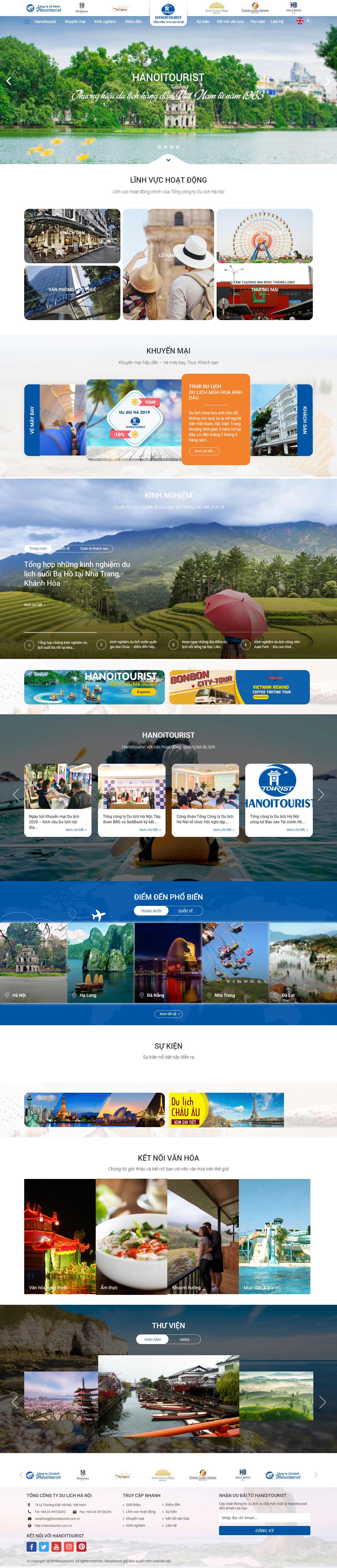 Thiết kế Website Web Công ty du lịch - hanoitouristcomvn