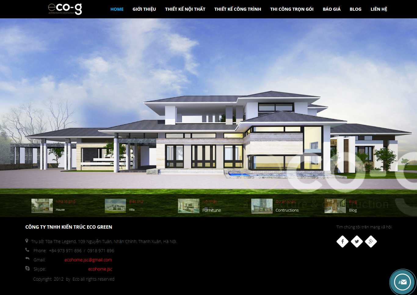 [thicongnoithat] Thiết kế Website web ngoại thất - kientrucecocom