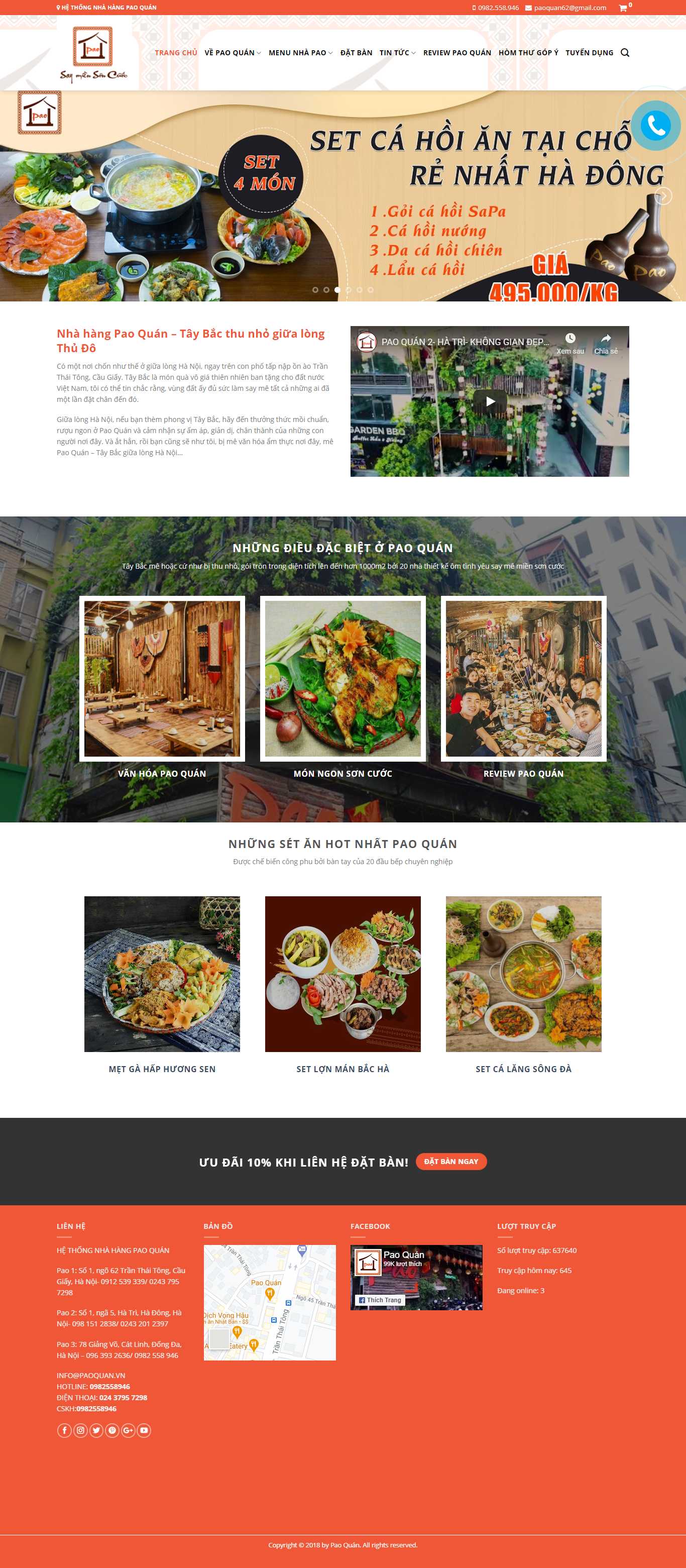 Thiết kế Website web nhà hàng - paoquanvn