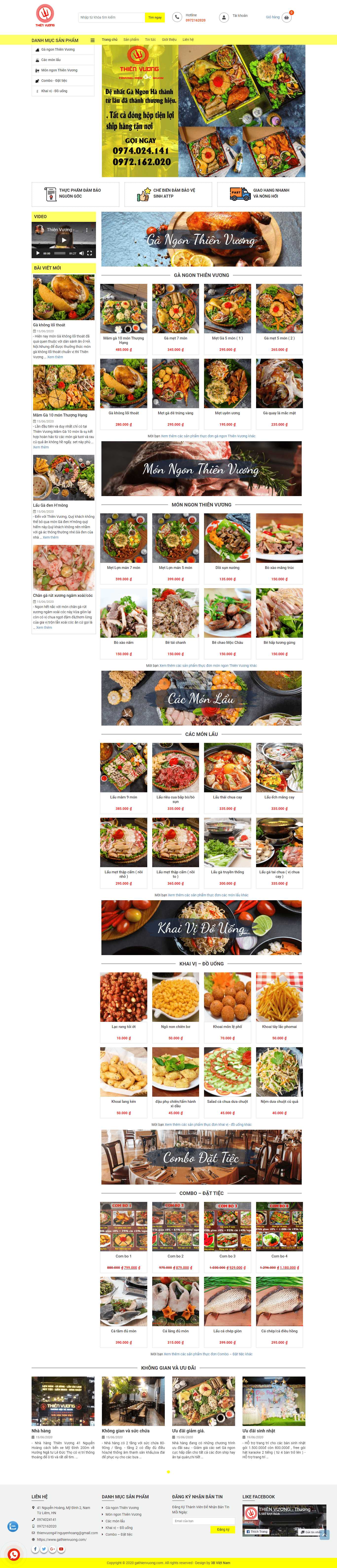 Thiết kế Website web nhà hàng - gathienvuongcom