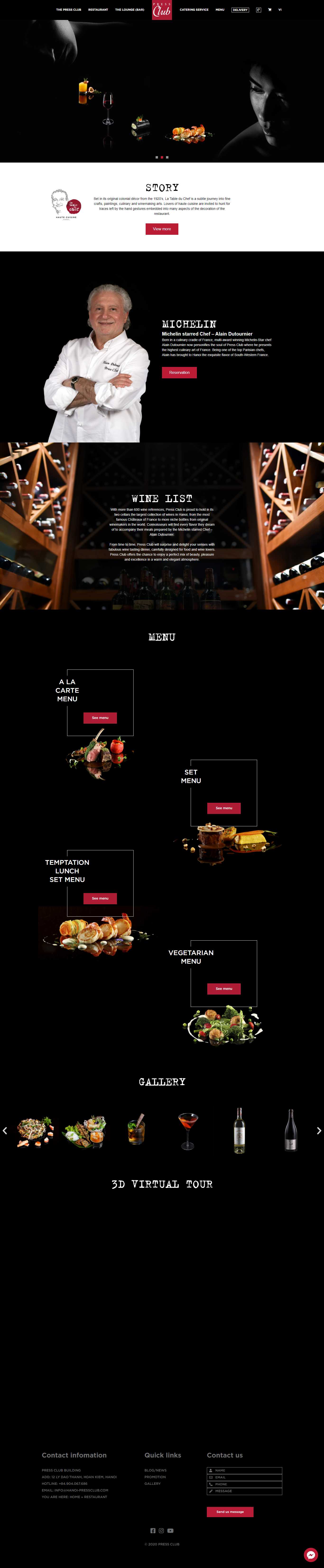 Thiết kế Website web nhà hàng - hanoi-pressclubcom