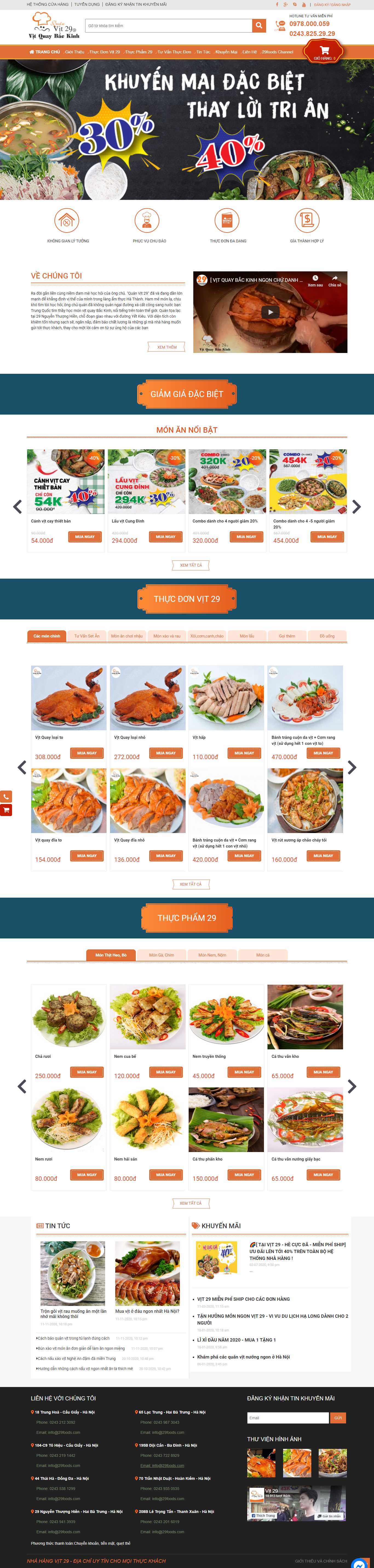 Thiết kế Website web nhà hàng - vit29com