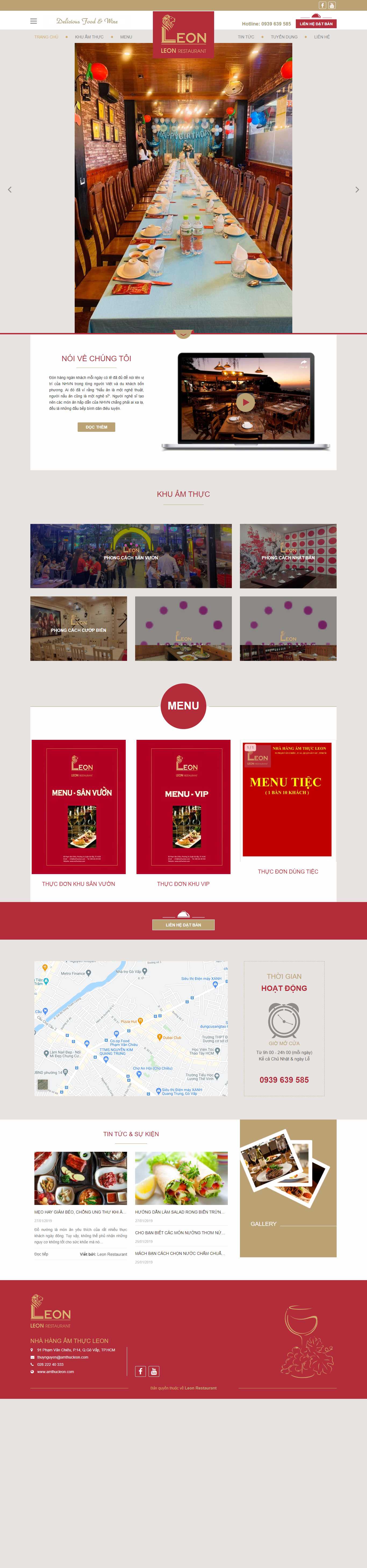 Thiết kế Website web nhà hàng ẩm thực - amthucleoncom