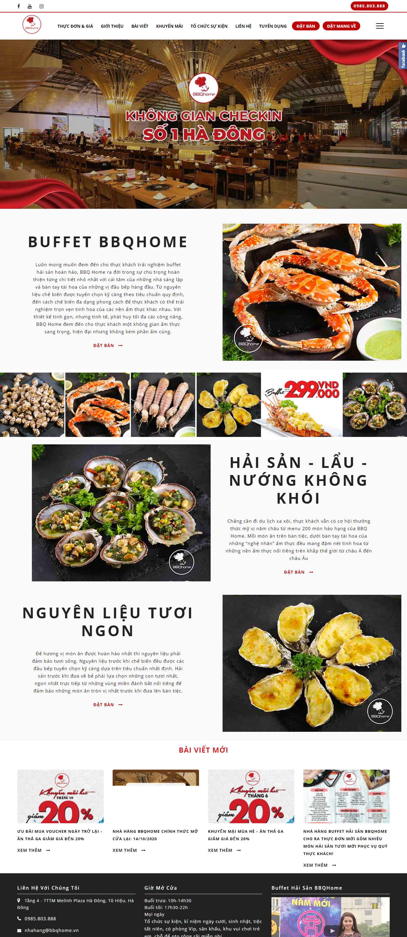 Thiết kế Website web nhà hàng lẩu nướng - bbqhomevn