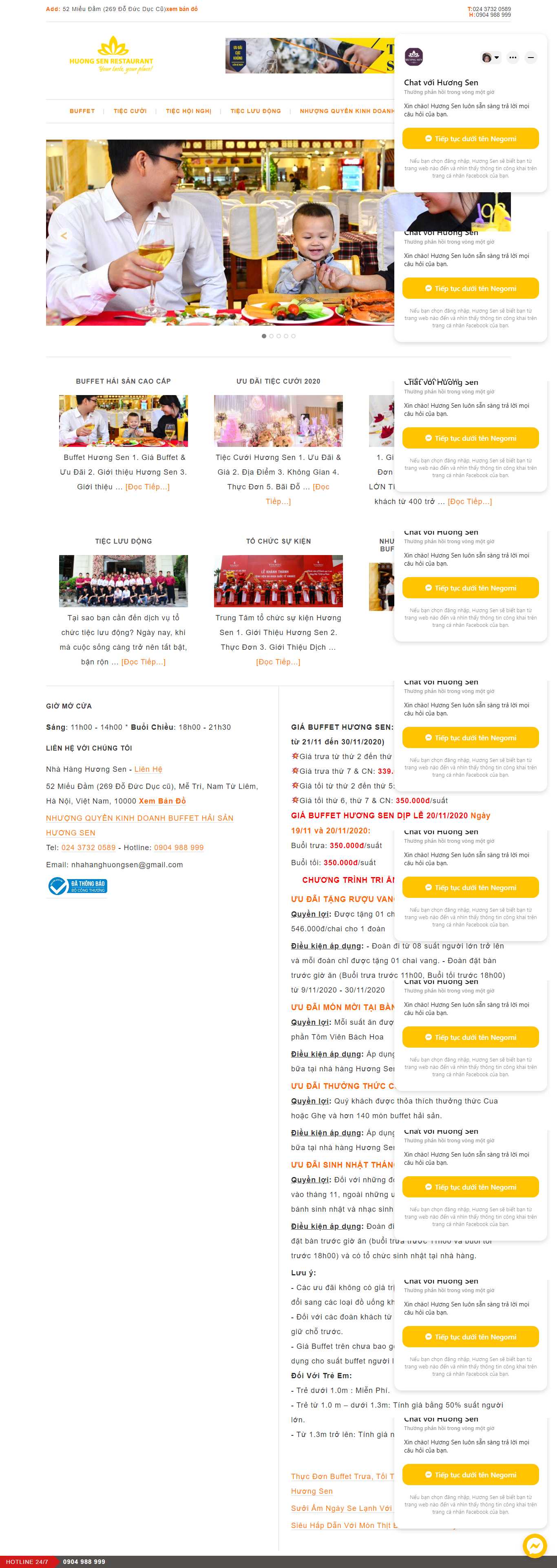 Thiết kế Website web nhà hàng lẩu nướng - nhahanghuongsencomvn