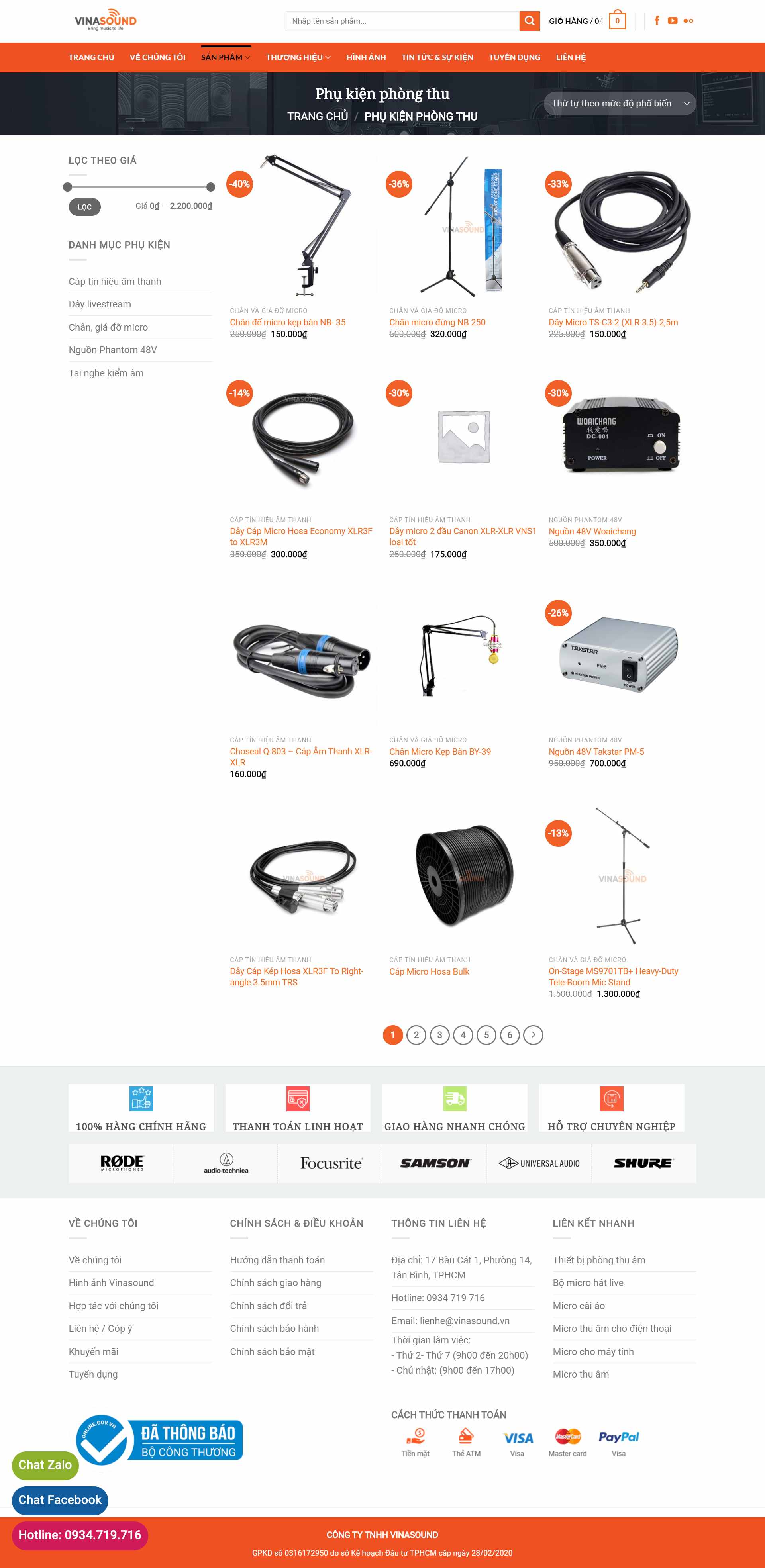 Thiết kế Website web phòng thu âm - vinasoundvn