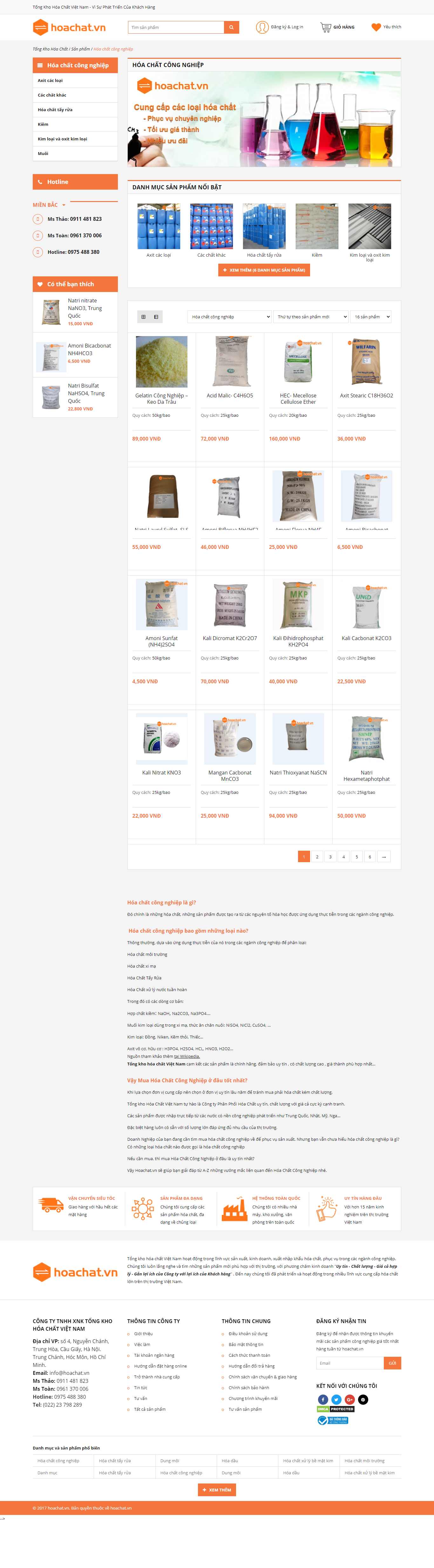 Thiết kế Website Web Hóa Chất Công Nghiệp - hoachatvn