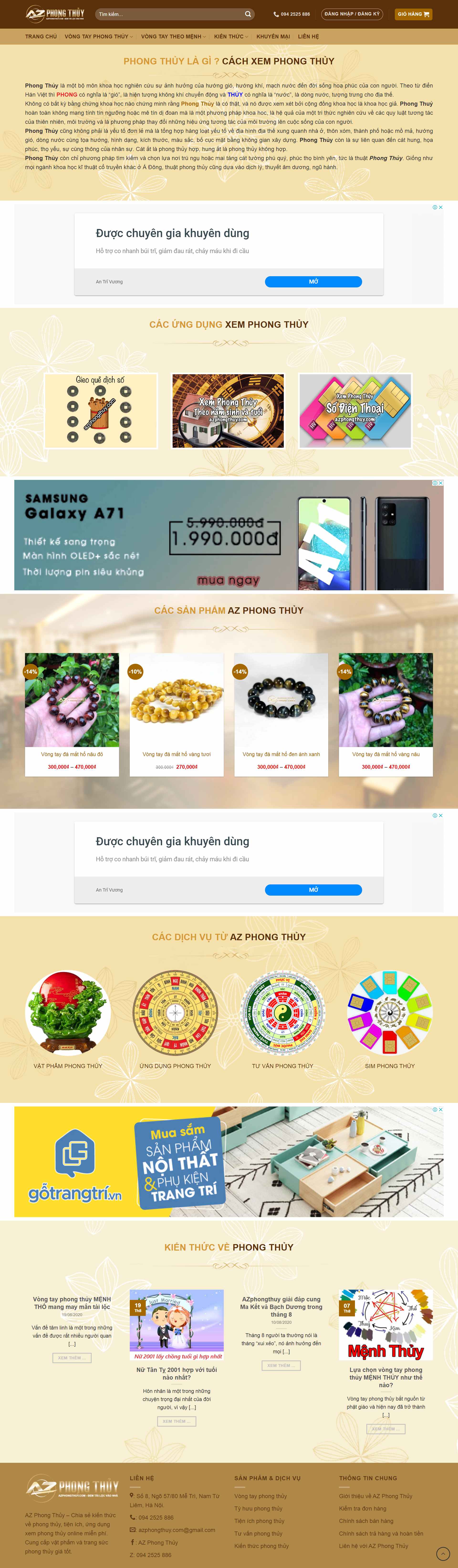 Thiết kế Website web phong thủy - azphongthuycom