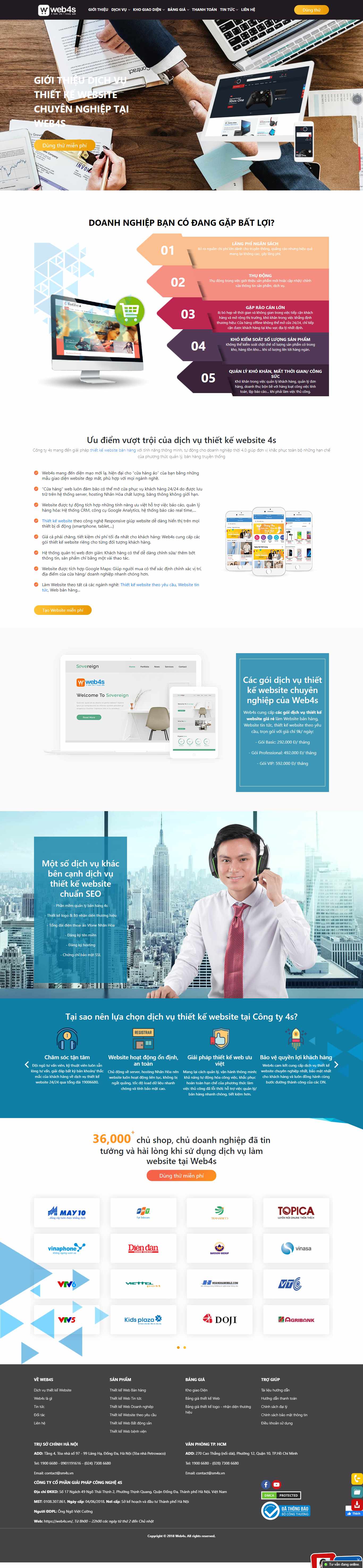 Thiết kế Website Web chuyên nghiệp đẹp - web4svn