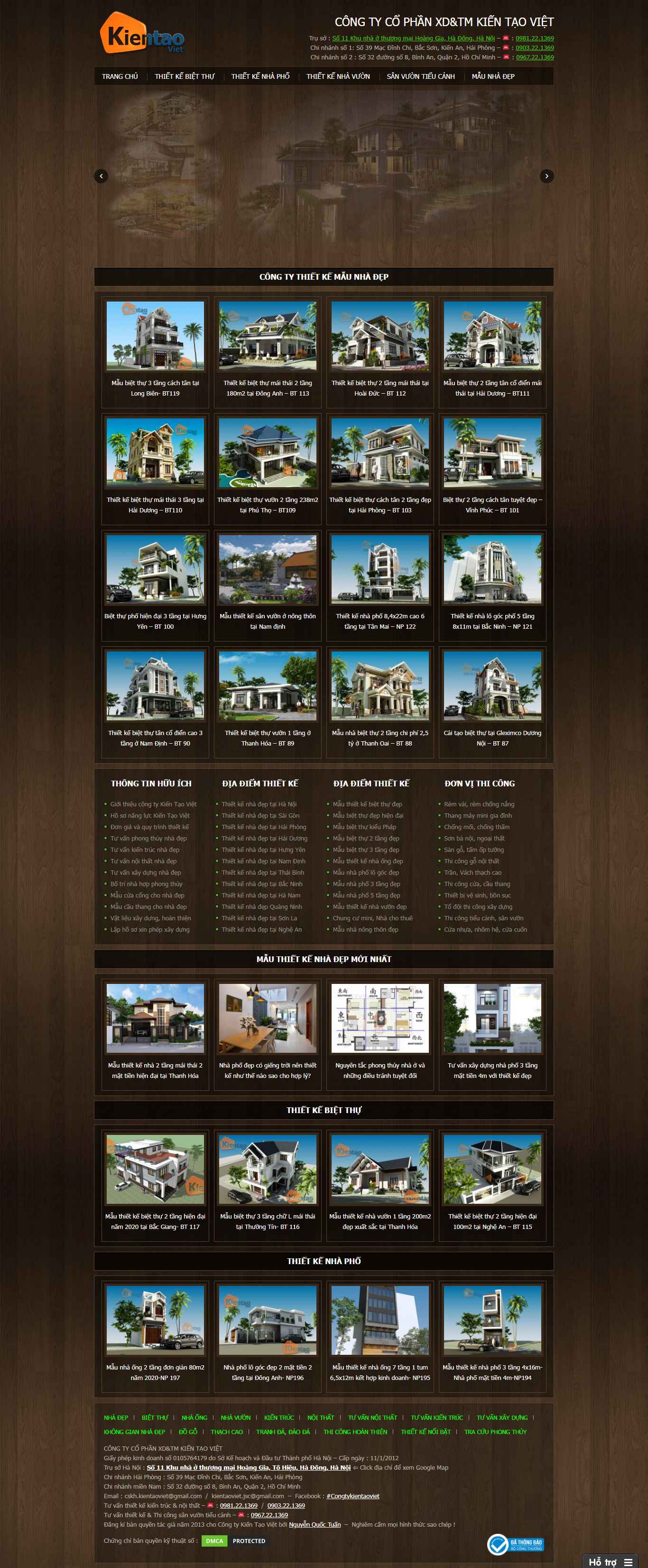 Thiết kế Website web nhà vườn - nhadepktvvn