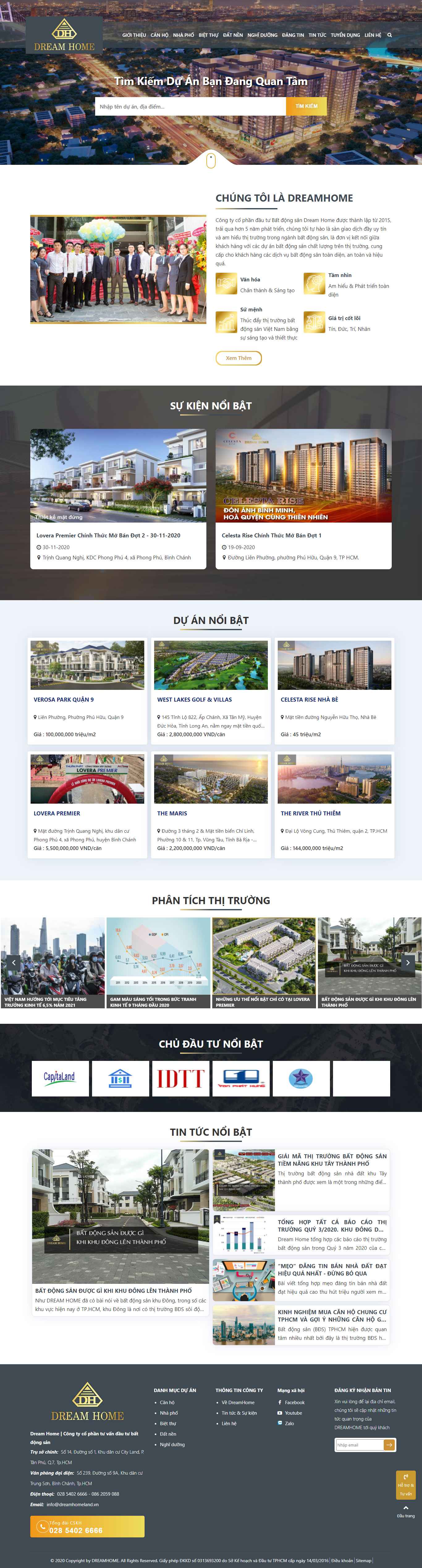 Thiết kế Website web nhà vườn - dreamhomelandvn