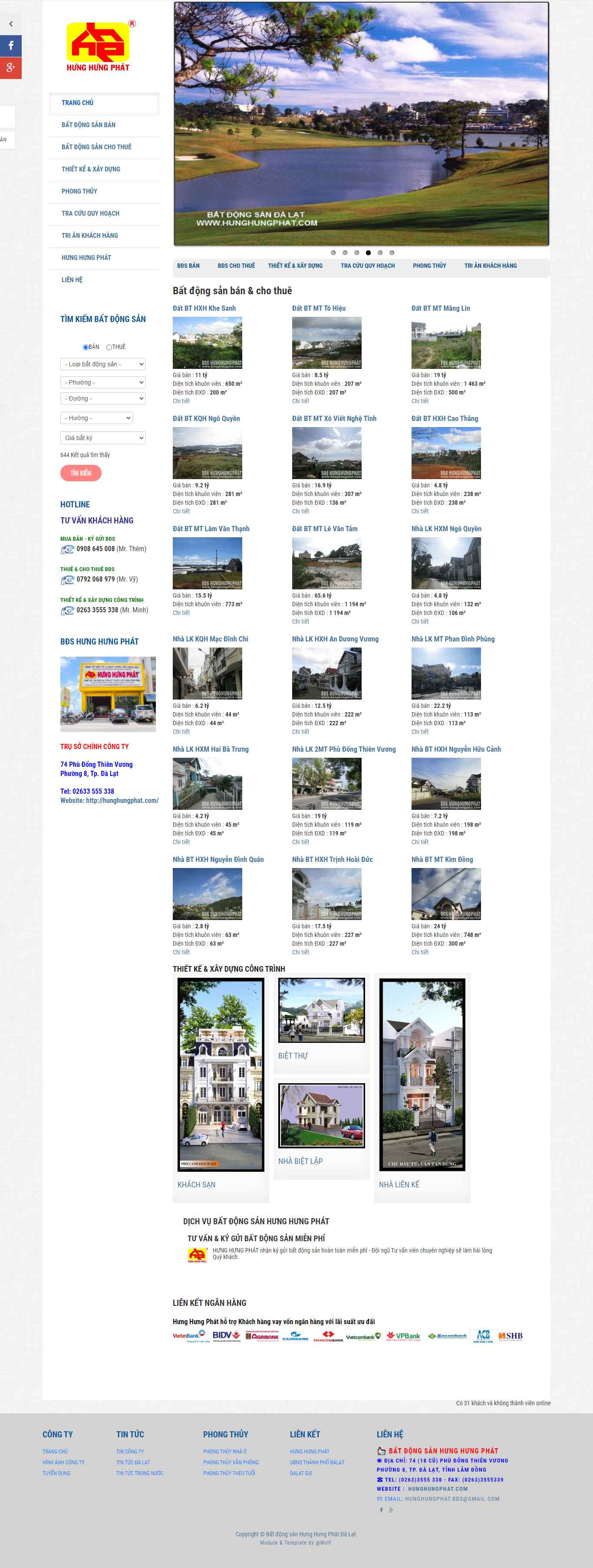 Thiết kế Website web nhà vườn - hunghungphatcom