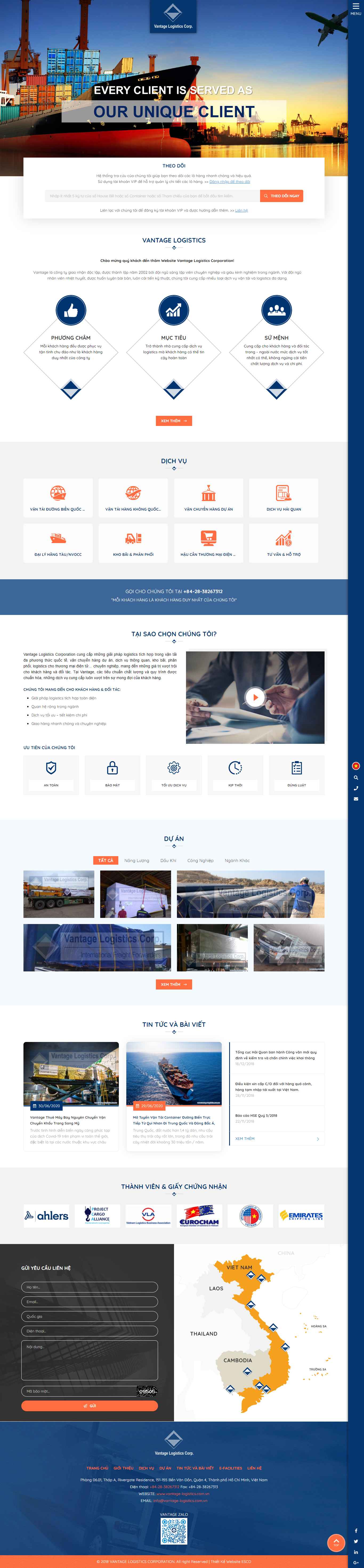 Thiết kế Website web nhập khẩu - vantage-logisticscomvn