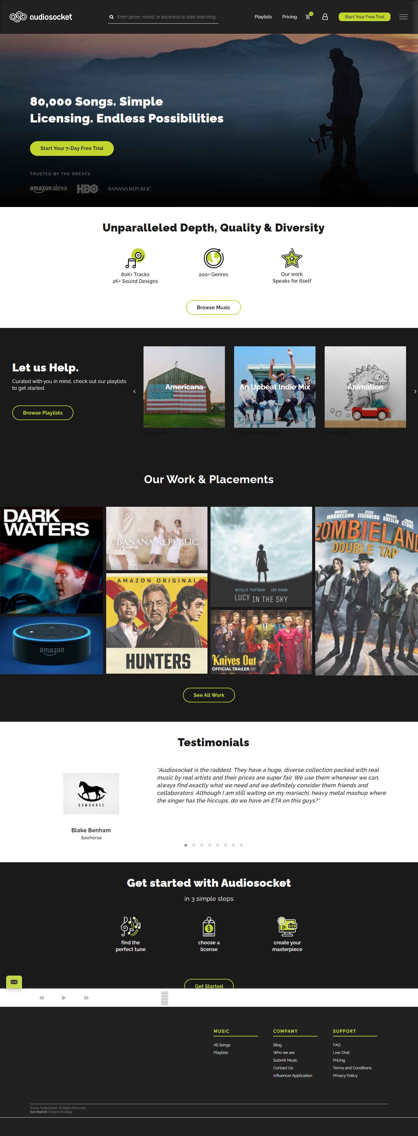 Thiết kế Website web nhạc sĩ - audiosocketcom