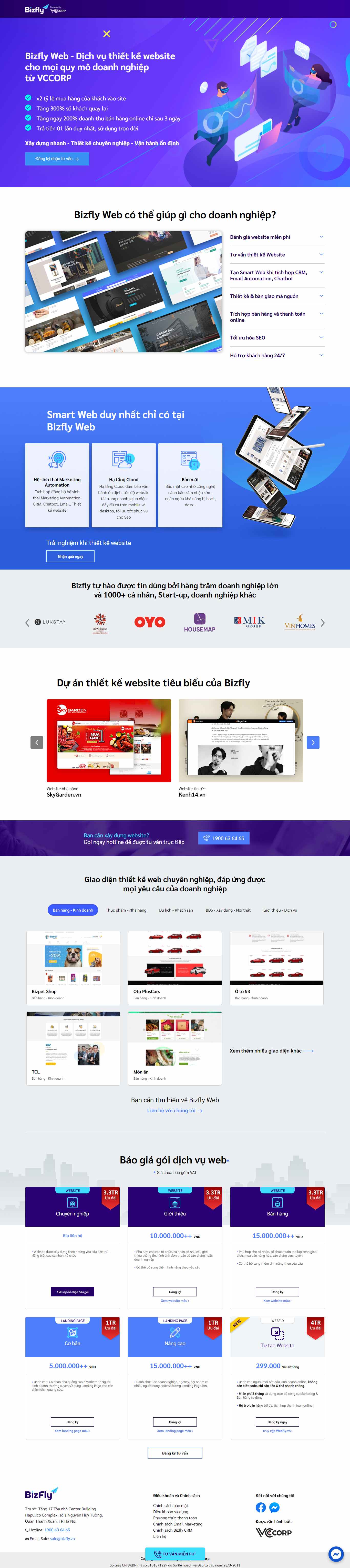 Thiết kế Website Web khách sạn - bizflyvn
