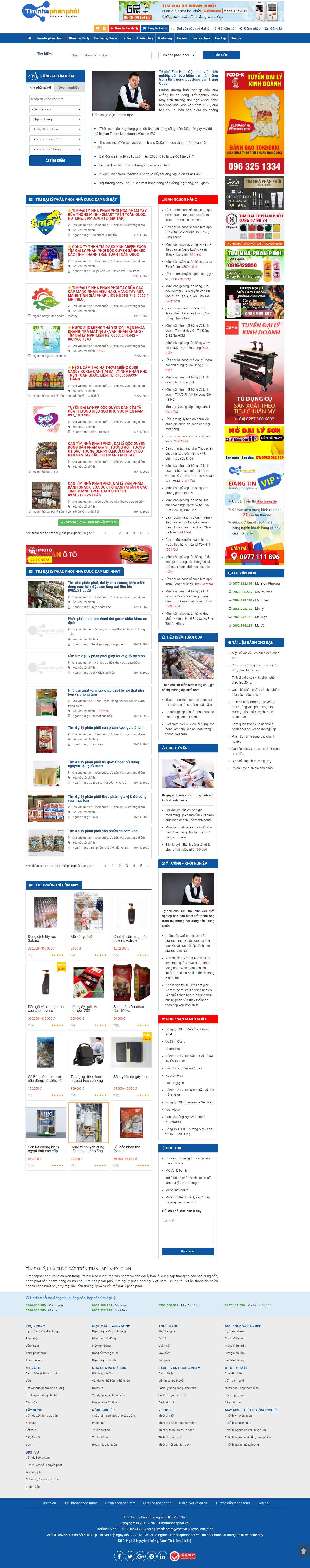 Thiết kế Website web phân phối sản phẩm - timnhaphanphoivn