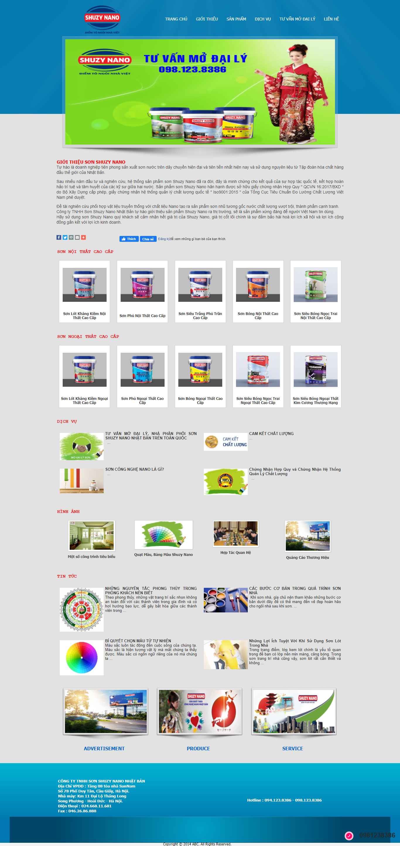 Thiết kế Website web phân phối sản phẩm - shuzynanocom