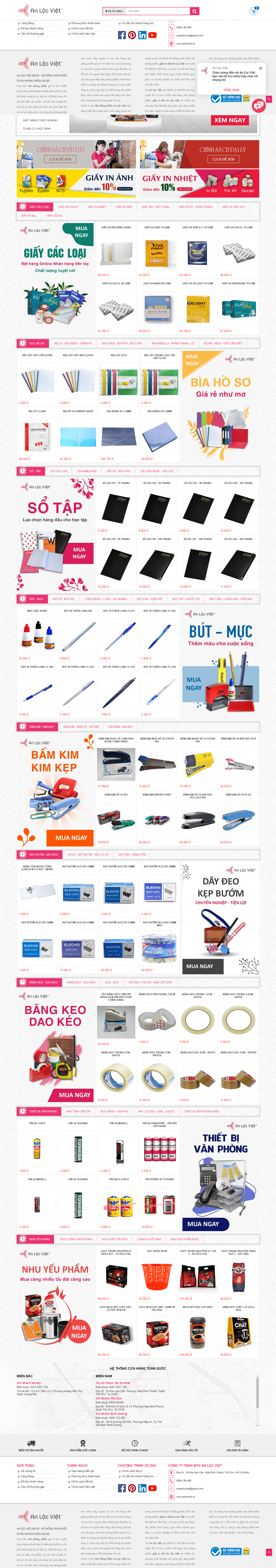 Thiết kế Website web phân phối sản phẩm - wwwanlocvietvn