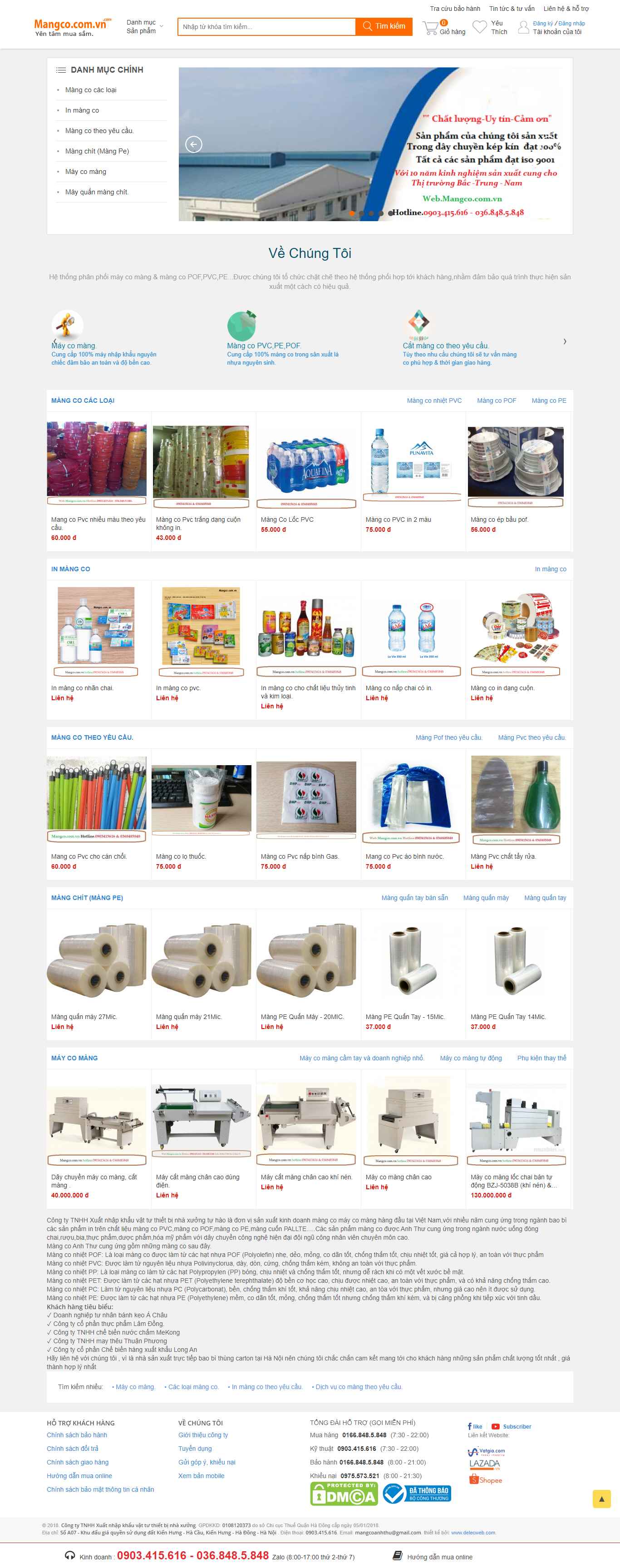 Thiết kế Website web phân phối sản phẩm - mangcocomvn